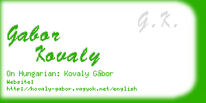 gabor kovaly business card